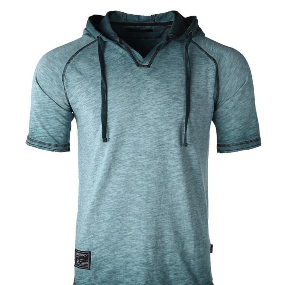 Mens Vintage Hipster V- neck Short Hoodie